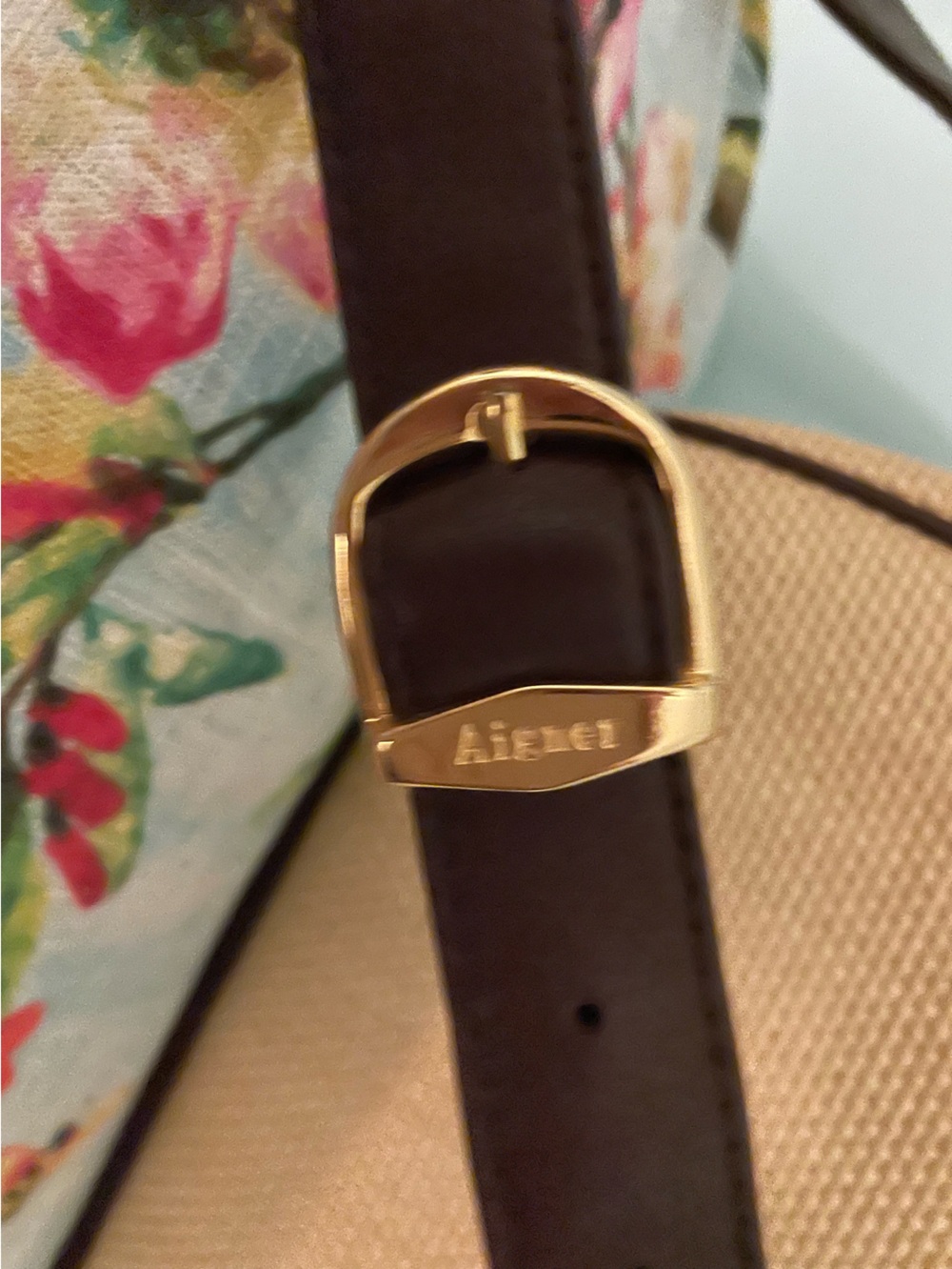 Pristine Etienne Aigner Beige Woven body and Brown leather trimmed Shoulder Bag - Picture 3 of 15